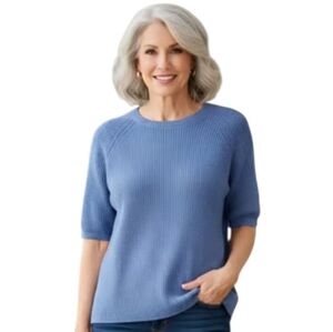 Knit Sweater, NWT Coldwater Creek Perfect Peri, Blue, Size L
